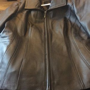 Brown genuine leather jacket